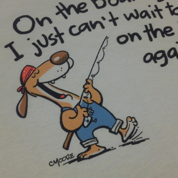 Vintage Fishing Dog Shirt XL Single Stitch made US - Picture 14 of 14